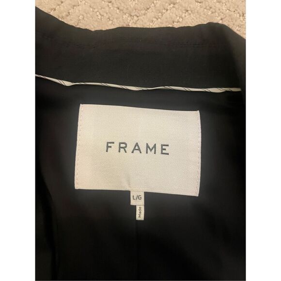 NWT Frame Linen Blend Black Blazer - Picture 3 of 7